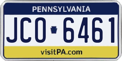PA license plate JCO6461