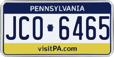 PA license plate JCO6465