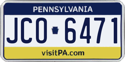 PA license plate JCO6471