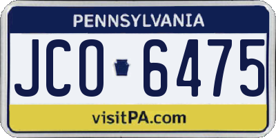 PA license plate JCO6475