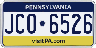 PA license plate JCO6526