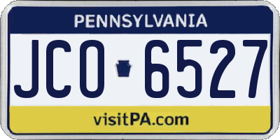 PA license plate JCO6527