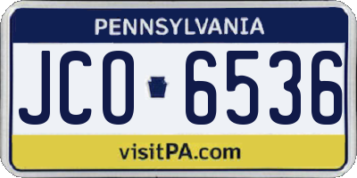PA license plate JCO6536