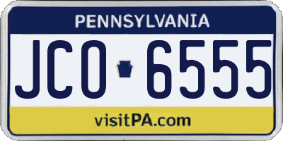 PA license plate JCO6555