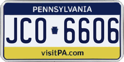 PA license plate JCO6606