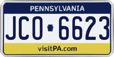 PA license plate JCO6623
