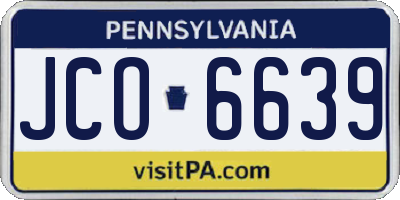 PA license plate JCO6639