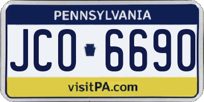 PA license plate JCO6690