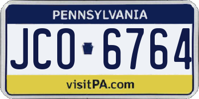 PA license plate JCO6764