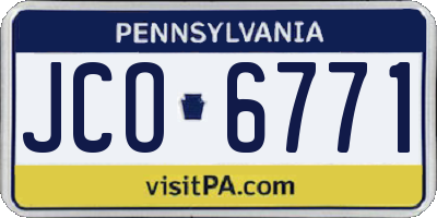 PA license plate JCO6771