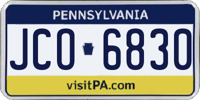 PA license plate JCO6830