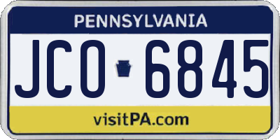 PA license plate JCO6845