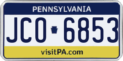 PA license plate JCO6853