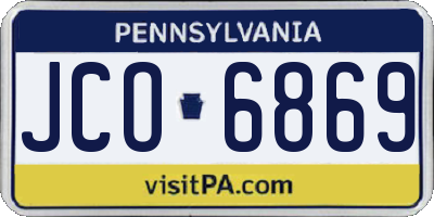 PA license plate JCO6869