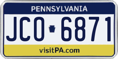 PA license plate JCO6871