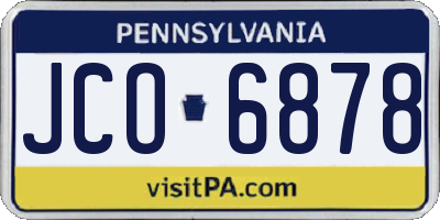 PA license plate JCO6878