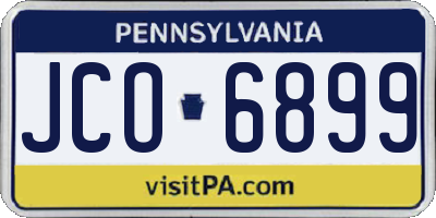 PA license plate JCO6899