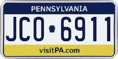 PA license plate JCO6911