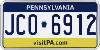PA license plate JCO6912