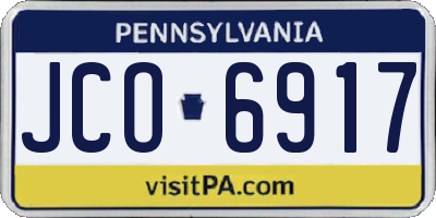 PA license plate JCO6917