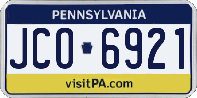 PA license plate JCO6921