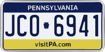 PA license plate JCO6941