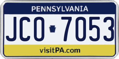 PA license plate JCO7053