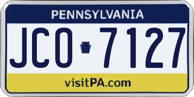 PA license plate JCO7127
