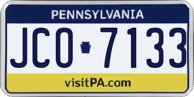 PA license plate JCO7133