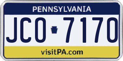 PA license plate JCO7170