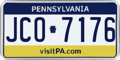 PA license plate JCO7176
