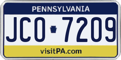 PA license plate JCO7209