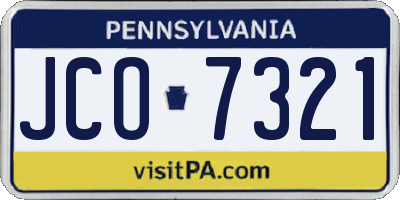 PA license plate JCO7321