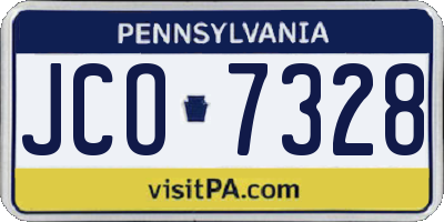 PA license plate JCO7328