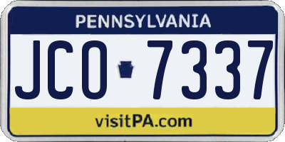 PA license plate JCO7337