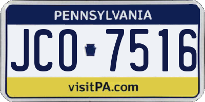 PA license plate JCO7516
