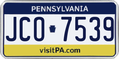 PA license plate JCO7539