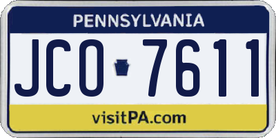 PA license plate JCO7611