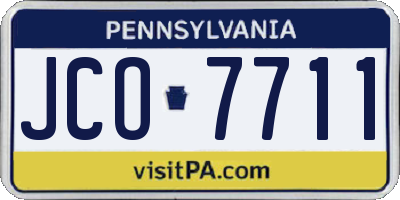 PA license plate JCO7711