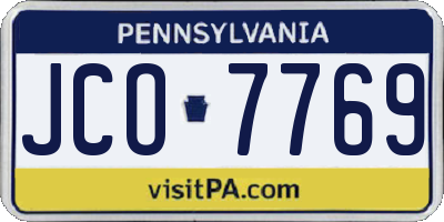 PA license plate JCO7769