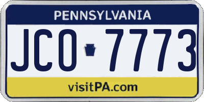 PA license plate JCO7773