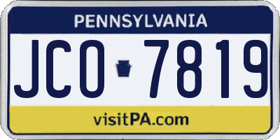 PA license plate JCO7819