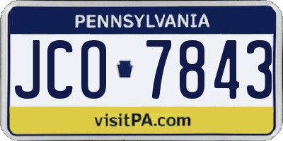 PA license plate JCO7843