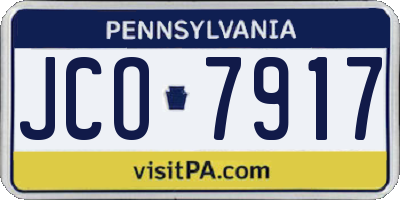 PA license plate JCO7917
