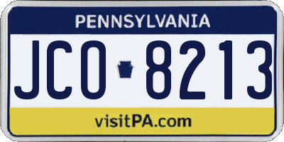 PA license plate JCO8213