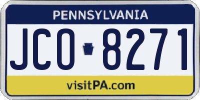 PA license plate JCO8271