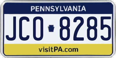 PA license plate JCO8285