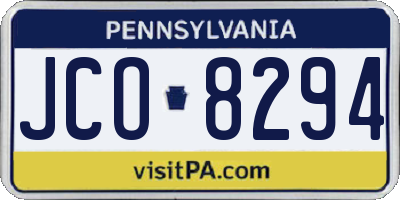 PA license plate JCO8294
