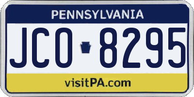 PA license plate JCO8295