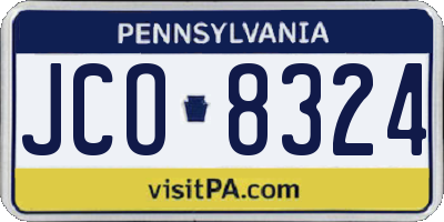 PA license plate JCO8324